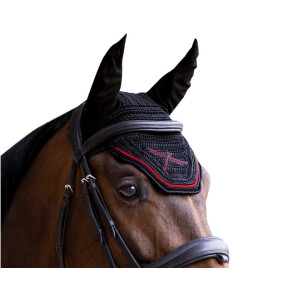 FREEJUMP Horse Fliegenhaube, Black/Red